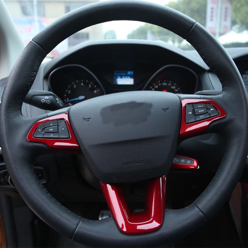 Красная Лаковая краска из АБС пластика украшение для руля автомобиля отделка
