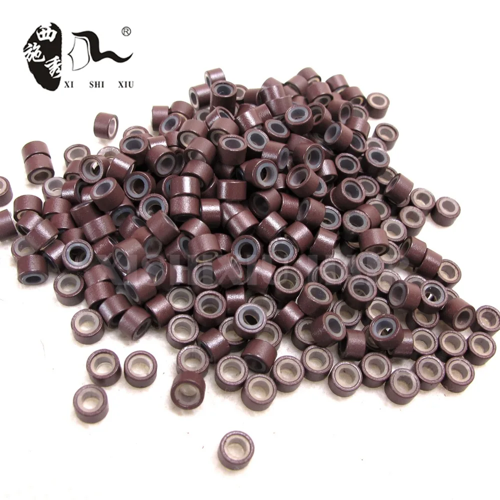 1000Pcs Lots Feather Hair Extension Beads Aluminium Silicone Micro Ring