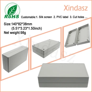 

(5pcs/lot)140*82*38mm plastic case electronics plastic junction box electronic project pcb enclosure