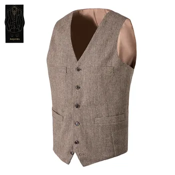 

Fashion high-end new men's vest men's wool blend comfortable suit vest men mature stable major gas vest support custom