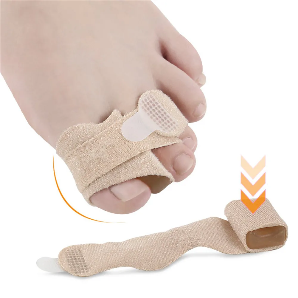 Silicone Toe Finger Straightener Hammer Toe Hallux Valgus Corrector Bandage Toe Separator Splint Wrap Foot Stretcher Care Tool
