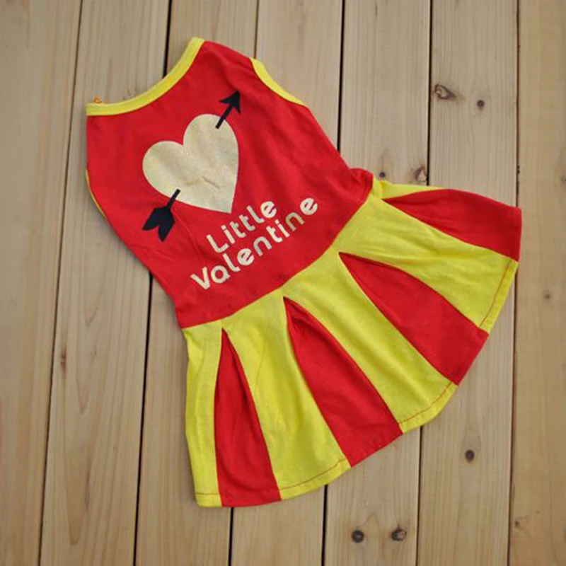 الصيف فساتين كلب الملابس للكلاب التشجيع الفانيلة قميص القطن جرو الكلب تنورة اللباس نداء للحيوانات الاليفة # 30C