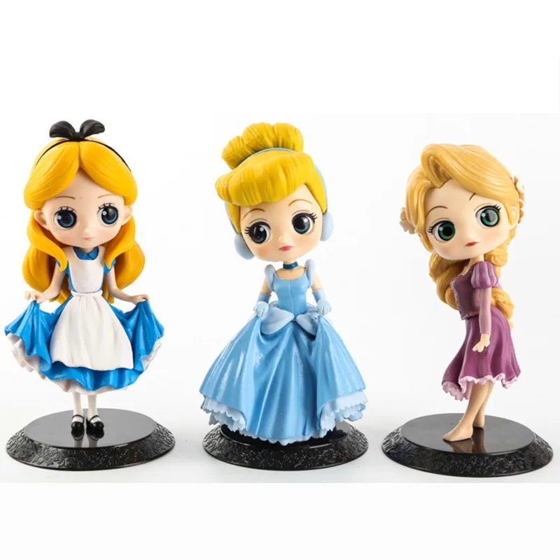 

Wholesale 10pcs/lot high quality 14cm New princess Cinderella Rapunzel Doll Alice model doll girl's toy Cake decoration gifts