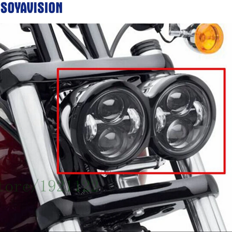 

For Harley Motorcycle Dyna Fat Bob Motor Style Head Lights 4.5inch single low beam and single high beam For FatBob Dual Headlamp