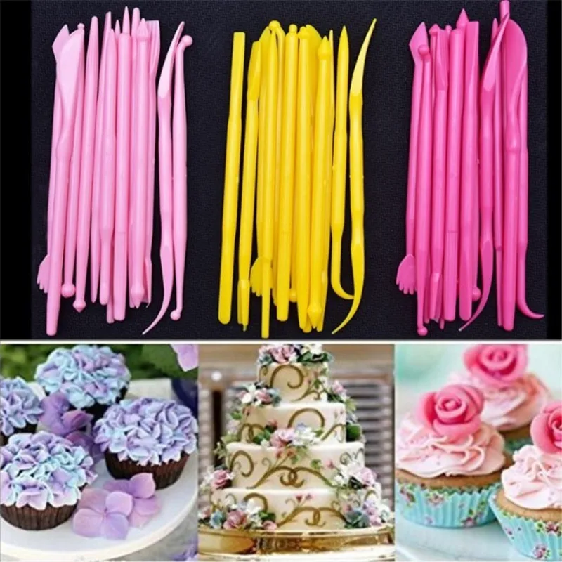 

Cake Carved Group 14 Pink Fondant Cake Sugar Flower Sculpture Group Shaping Baking DIY Tools Mold Modelling Tools