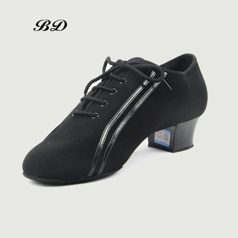 Sneake DANCE SHOES Latin Shoes Ballroom MEN Shoe Modern JAZZ Slip-UP BLACK Oxford Cloth Square Heel 4.5 CM Adult AND BOY SHOES 4