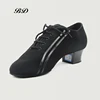 Sneake DANCE SHOES Latin Shoes Ballroom MEN Shoe Modern JAZZ Slip-UP BLACK Oxford Cloth Square Heel 4.5 CM Adult AND BOY SHOES 4