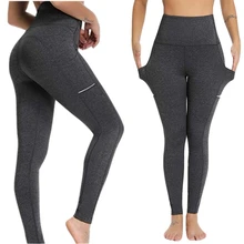 Leggings With Pocket Women Gym Tights Push Up Running Pants Workout High Waist Active Wear Yoga Pants Tummy Control Leggings