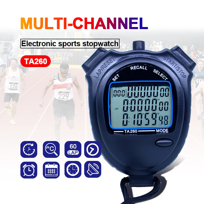Sports stopwatch 3 rows of 60 channels Athletics Stopwatch Student