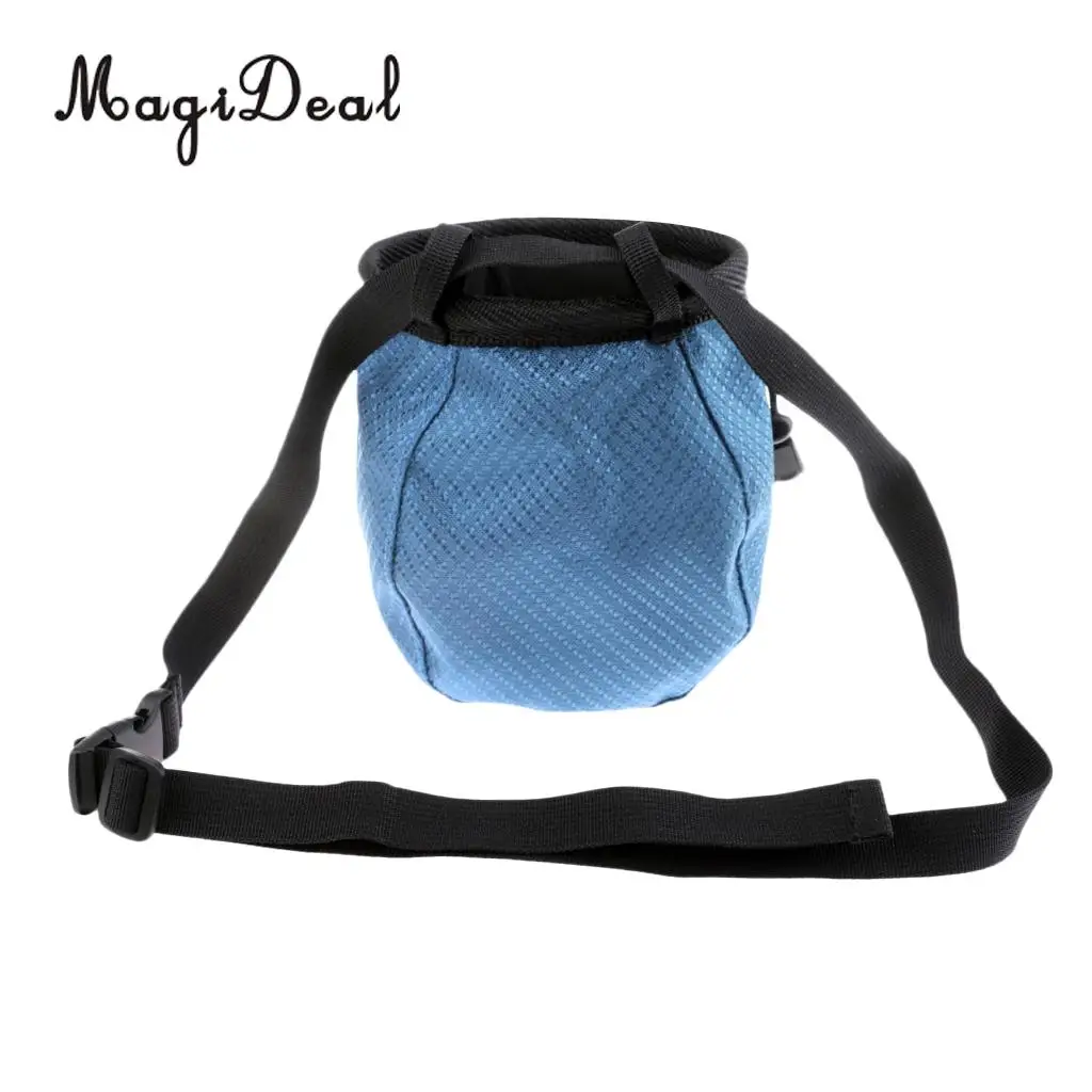 MagiDeal Cylinder Chalk Bag Pouch for Rock Climbing with Drawstring Corded Closure and Waist Belt