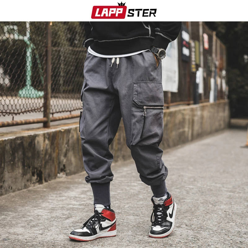 black baggy track pants