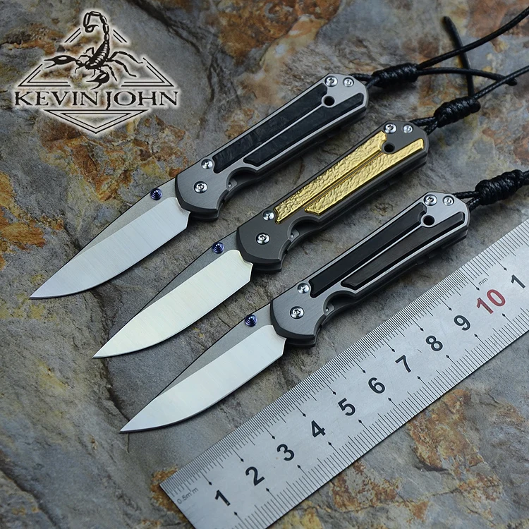 Складной нож Kevin John small sebenza 21 лезвие M390 TC4 титановая ручка карманный для кемпинга и