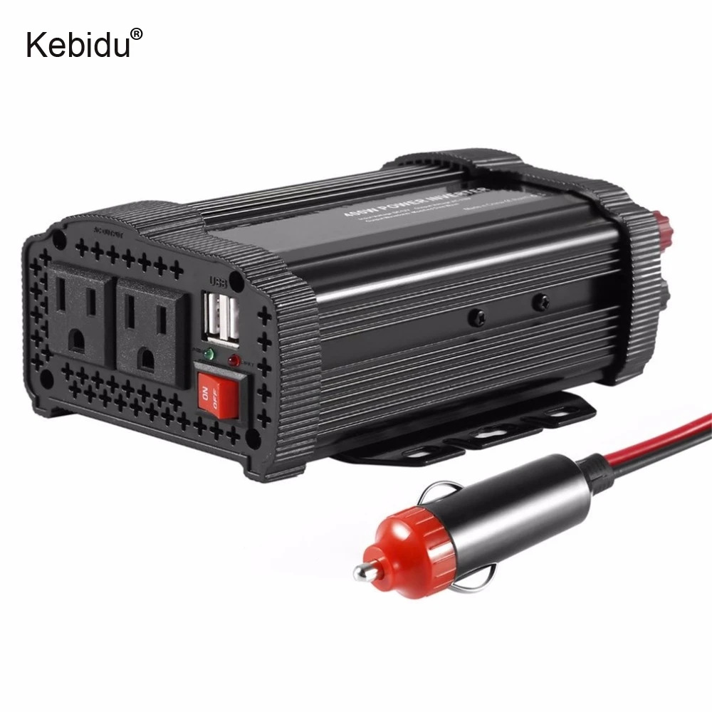 

kebidu Car Inverter DC12V to AC110V 400W Power Converter with Modified Charger Reverse Input protection for Car Auto
