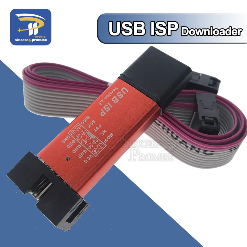 

FREE SHIPPING New USBASP USBISP AVR Programmer USB ATMEGA8 ATMEGA128 Support Win7 64K with Cover