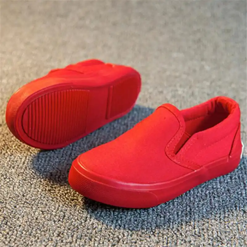 kids red canvas shoes