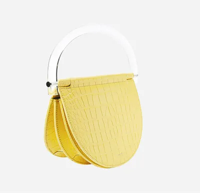 Акриловая сумка, Аллигатор, сумки через плечо, простая кожаная сумка, женские роскошные брендовые сумки,, сумка на половину Луны, bolsa feminina - Цвет: Цвет: желтый