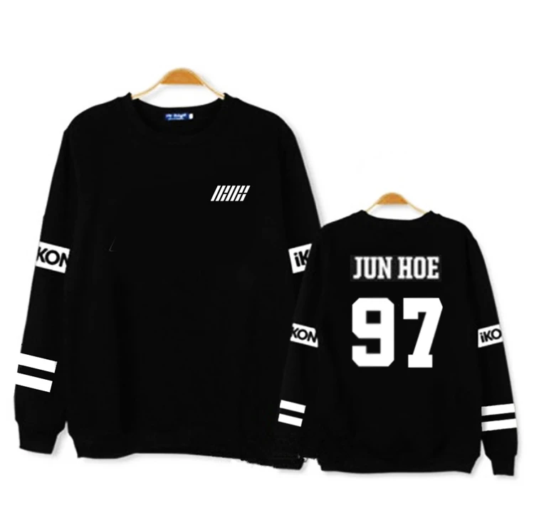 K POP ikon Collective Welcome Back My Hoody свитшоты concert debut album Пуловер черный с длинными рукавами