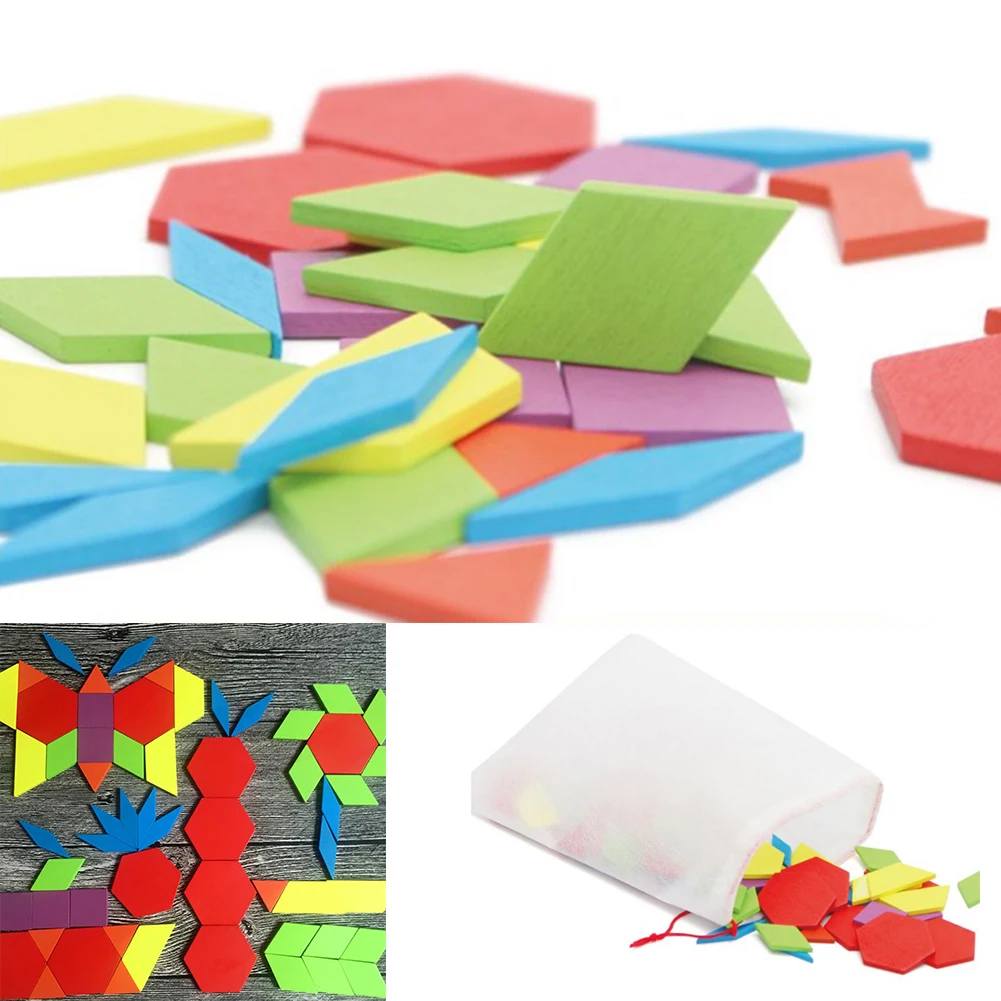Tangram деревянная игра головоломка строительные блоки Танграм головоломки мозг