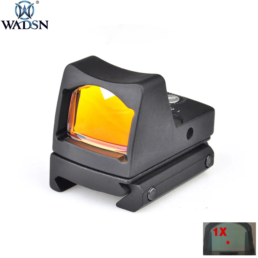 

WADSN Mini Hunting Riflescope 1X20 LED RMR Reflex Red Dot Tactical HandGun Shooting Airsoft Sight Scope with 20mm Rail Mount