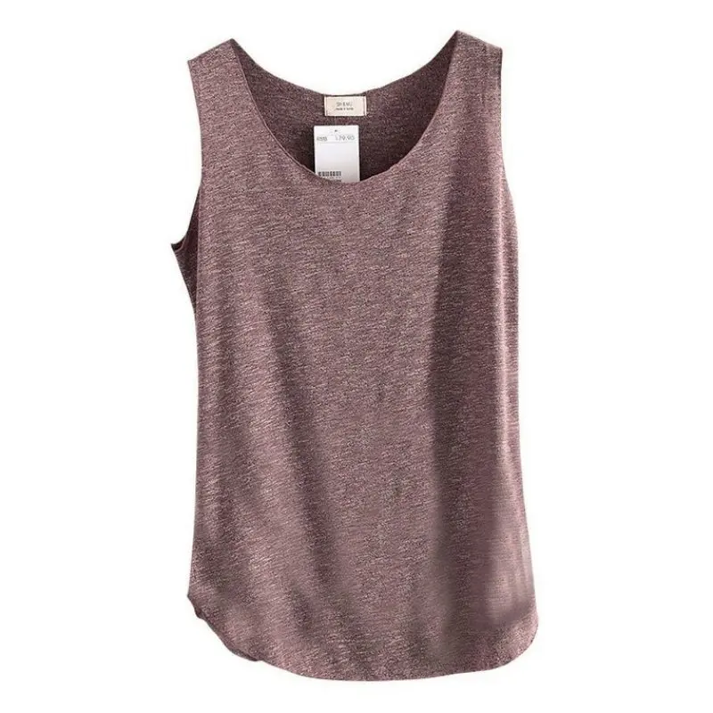 

Women's U-Neck Beach Vest Summer 2017 Loose Bamboo Cotton Tops T-Shirt Tee