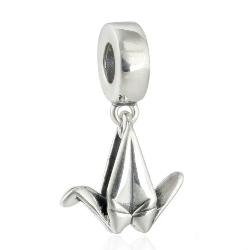 

Autumn 925 Sterling Silver Origami Crane Pendant Charms Beads Fit Pandora Bracelet Diy Symbol Lucky Dangle Brand Jewelry