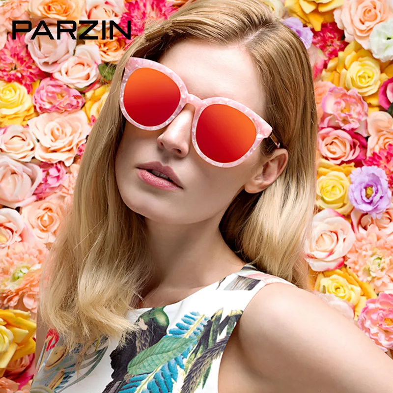 

Parzin Polarized Sunglasses Women Brand Designer Handmade Oversized Female Sun Glasses Colorful Ladies Shades With Case 9632