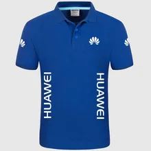 Летняя Высококачественная брендовая рубашка поло с логотипом HUAWEI, рубашка с короткими рукавами, модная повседневная Однотонная рубашка поло, рубашки в стиле унисекс