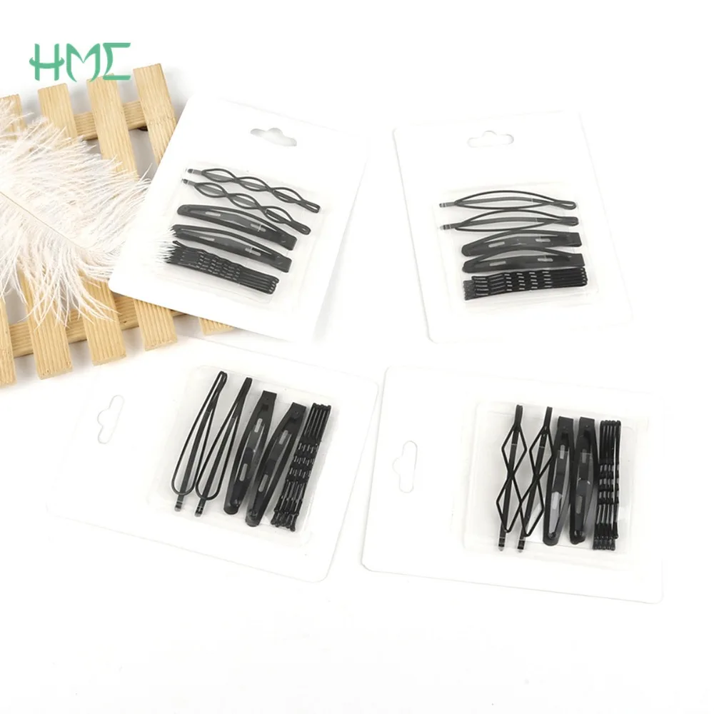 

New Arrival 9pcs/lot Oval Rhombus 8-Shaped Water Drop Black Women Girls Invisible Hair Clip For Jewelry Barrette Accessories