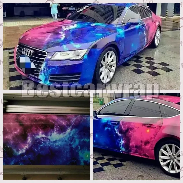 

galaxy Vinyl Car Wrap Film Camo with air release Printed Vinyl Gloss / Matte available stickerbomb Covering 1.52X30M/Roll 5x98ft