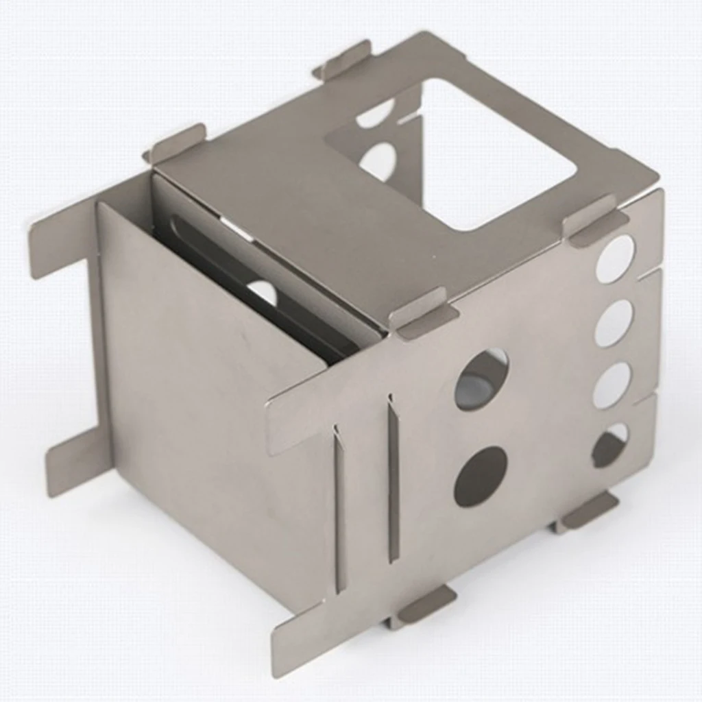Ultra-light Outdoor Cooking Pocket Stove Backpacking Camping Folding Wood Stove Stainless Steel/ Titanium Materials