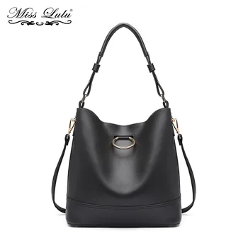 

Miss Lulu Women Hobo Bag Shoulder Bags Handbags Ladies Black Leather Top-handle Bags Totes Crossbody Bags Purse Set 2PCS YD1917