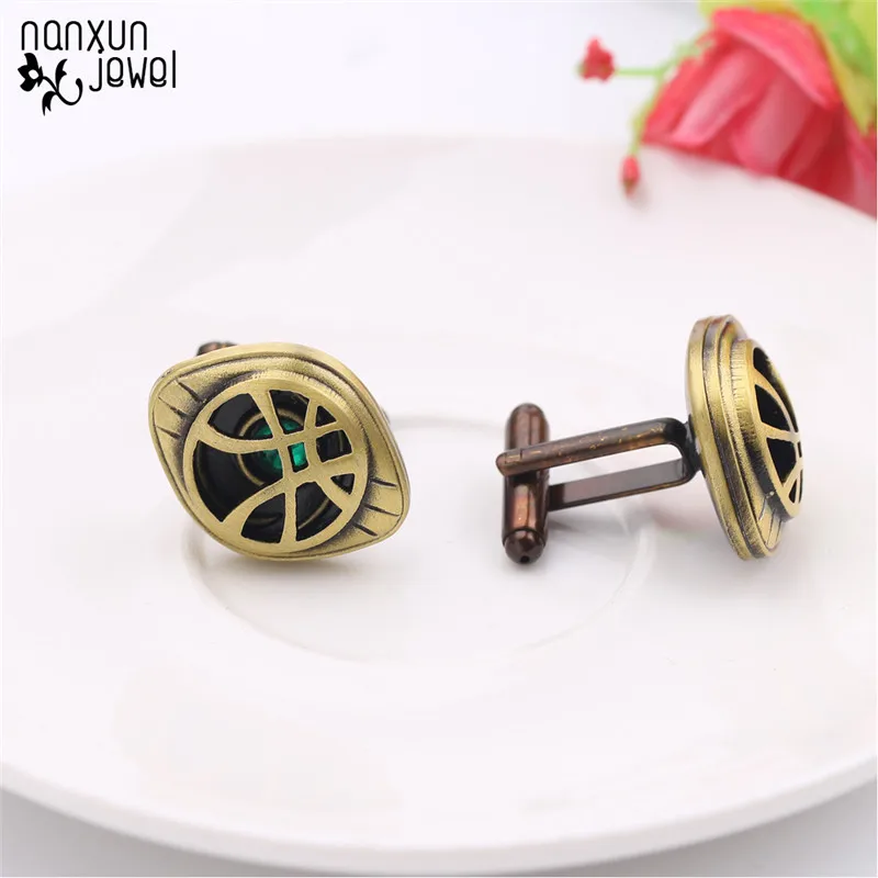 

Avengers 4 Doctor Strange Cufflinks Infinity Time Stones Crystal Cufflinks High End Gifts For Men Shirts Cuff Button Accessories