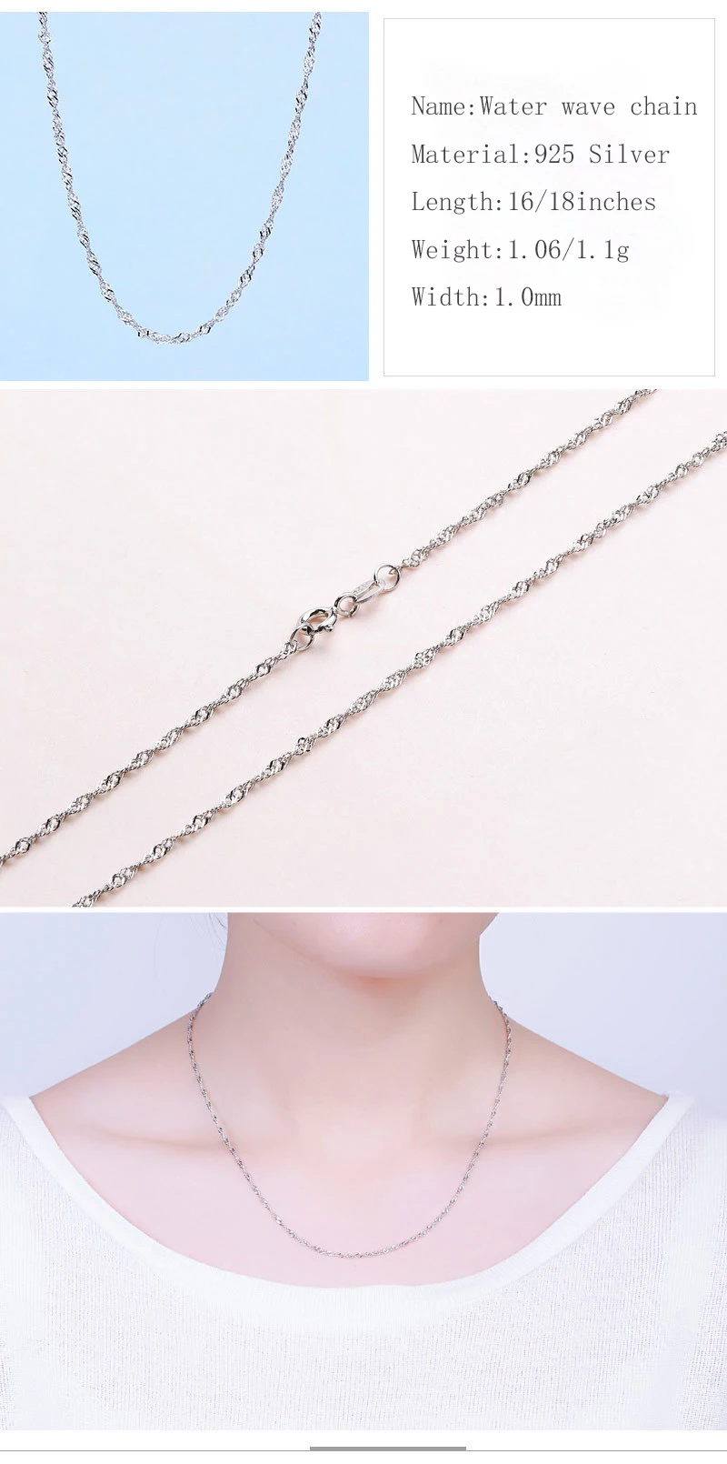 BALMORA, 925 пробы, серебряная классическая цепочка, застежка-лобстер, регулируемое ожерелье для женщин, пара, простая Ретро мода, ювелирное изделие