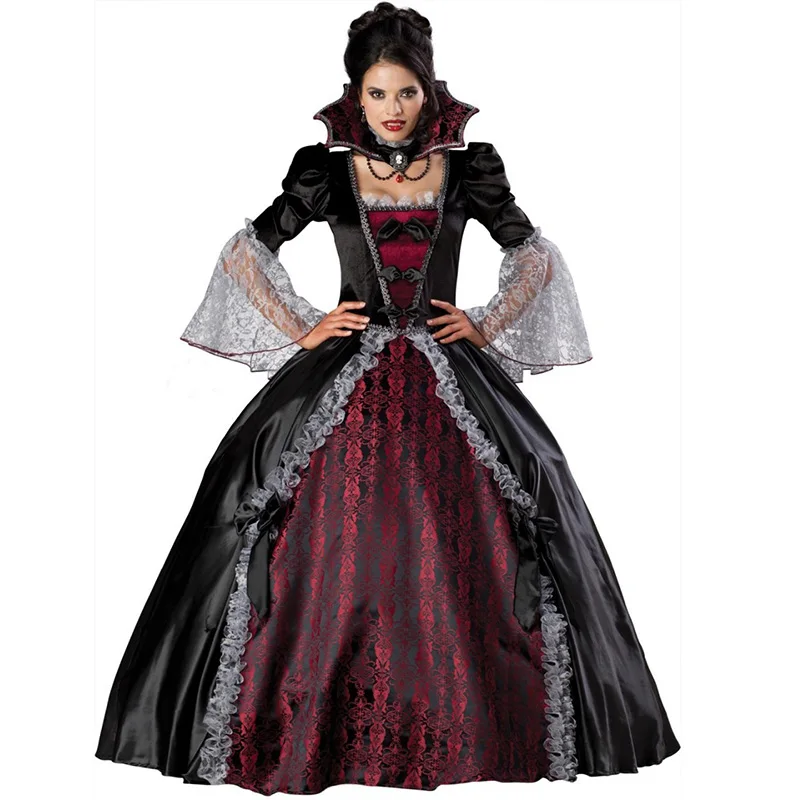 M, L, XL Mulheres Sexy Halloween Costume Preto Diabo Fantasia de Vampiro Traje Cosplay W158817