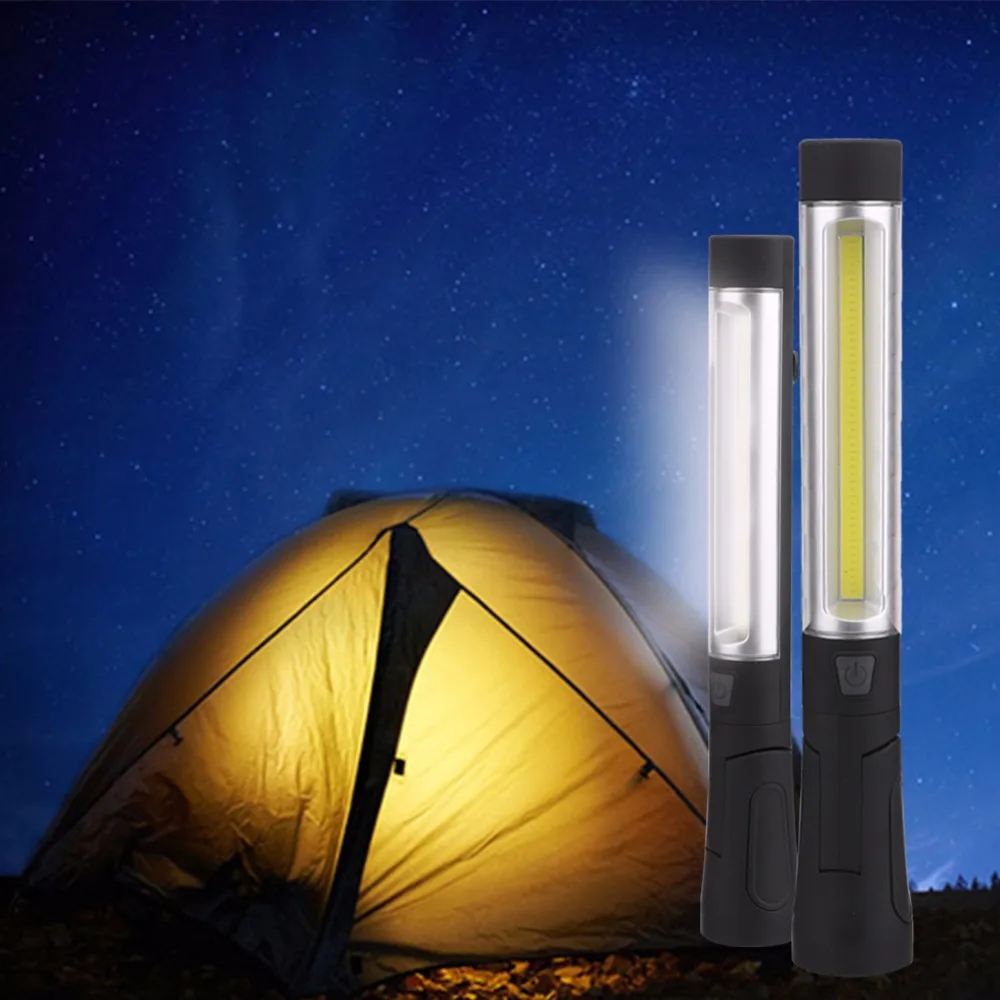 

Potable COB LED Work Light Lamp White Light/Red Light Good Warning Light Flashlight with Magnet Hook 120 Degree Rotate Bottom