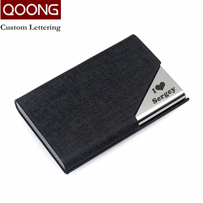 

QOONG Rfid Travel Card Wallet Leather Men Women Waterproof Credit ID Card Holder Card Case Metal Wallet Cardholder Carteira