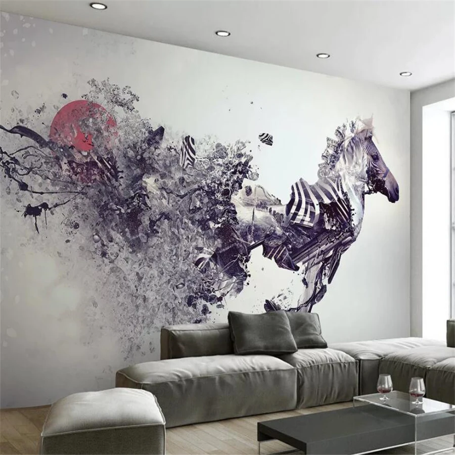 

Custom wallpaper 3d photo murals black and white line zebra simple modern fashion cool background wall papier peint 3d wallpaper