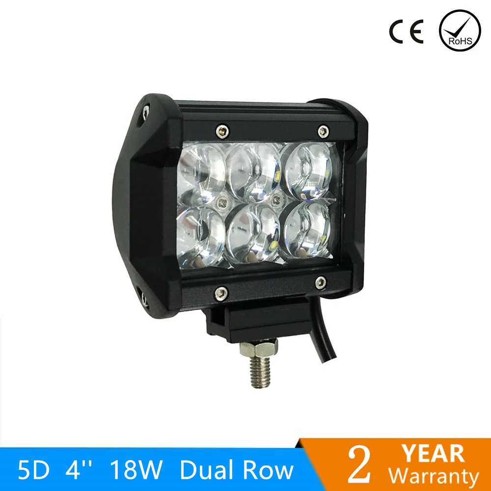 

5D 4'' 18W LED Work Light bar for JEEP Off Road ATV SUV Boat Tractor Car Truck 12V 24V Spot/Flood beam LED fog Lamp Work light