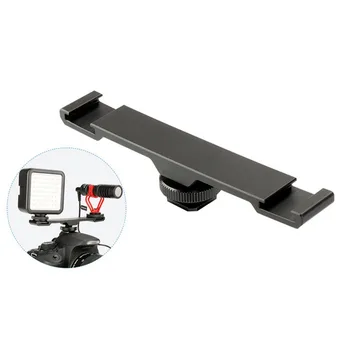 

1 to 2 Hot Shoe Mount Extension Bar Dual Bracket for Zhiyun or DJI OSMO 2 Stabilizer Nikon Canon Sony DSLR Camera