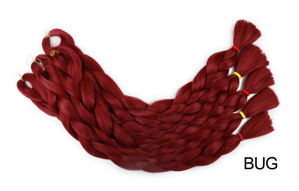 cabelo crochê para tranças vermelho 165 g pacote