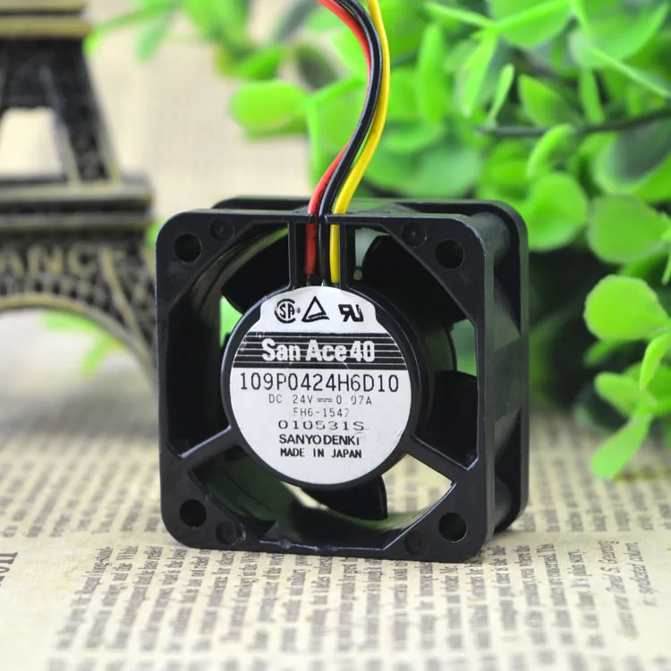 Ball Bearing Cooler Fan SANYO 4020 109P0424H6D10 DC 24V 0.07A 3Wire