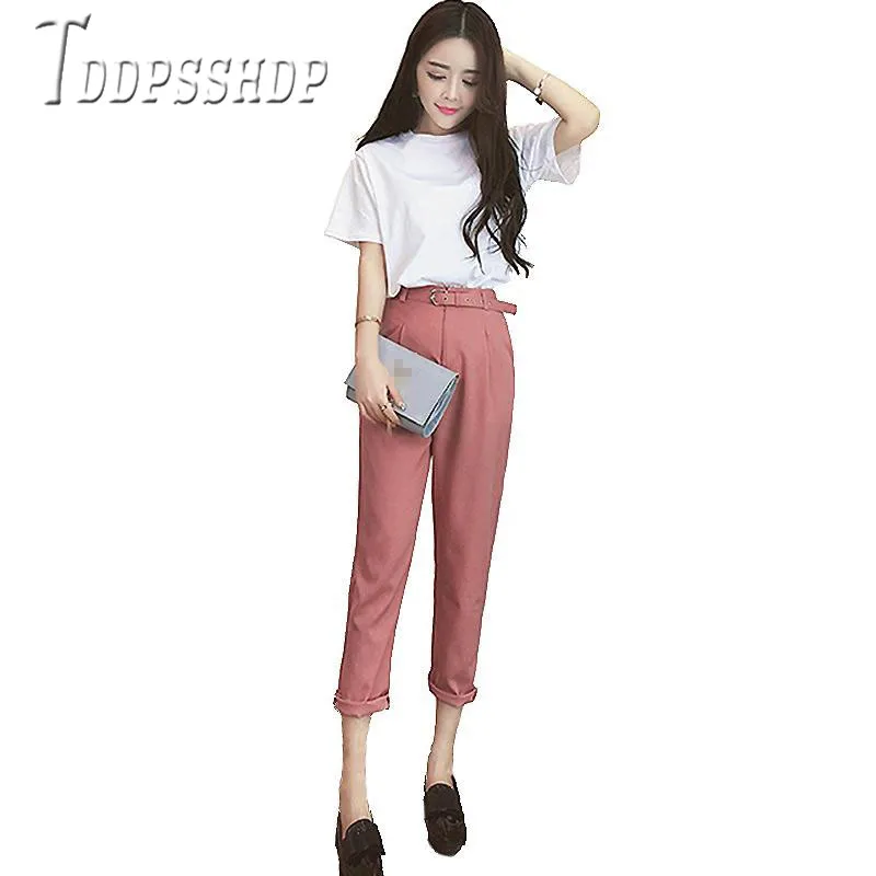 

2019 Summer New Arrive Women Sets T Shirt and Elegant Pants Female Sets