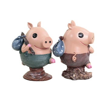 

Pigs Piggy Bank Ornaments Resin Money Box Crafts Ornament Pig Miniature Animal Figurine Gifts Home Decoration Accessories Crafts