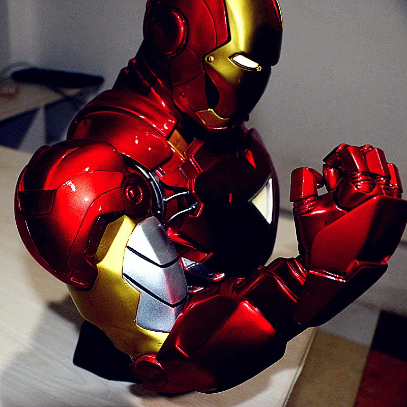 41CM Avenger Bust 1/2 Iron Man MK6 Bust Statue Tony Stark DC Comics Desktop Decoration Office PVC C
