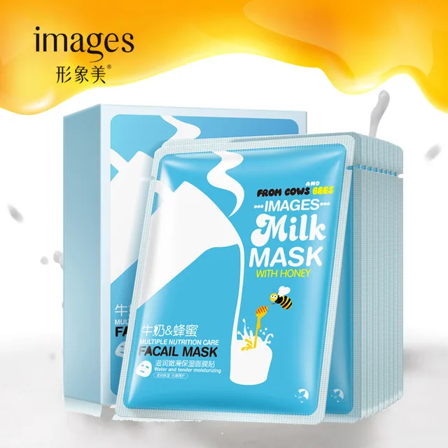 

1pcs images Whitening Moisturizing Honey Milk Mask Anti-Aging Depth Replenishment Oil-control Face Care 30g