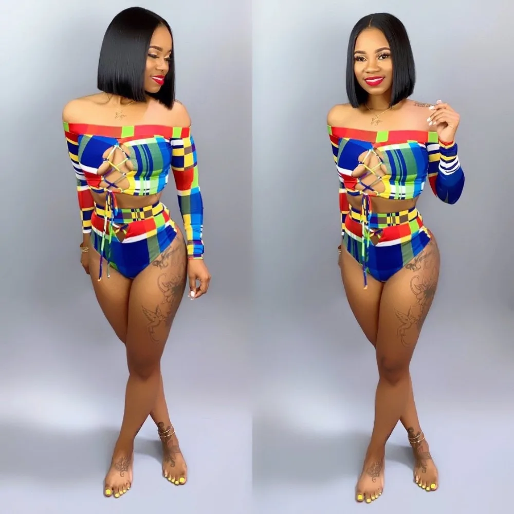 

2019 new split triangle digital print sexy swim costume H9510 rompers womens jumpsuit ladies sexy hot straless nice dress