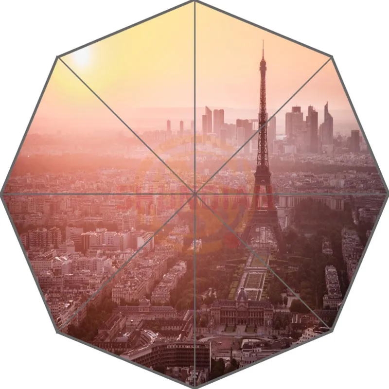 Персонализированный Париж Эйфелева башня в картины с видами Парижа Авто складной зонт - Цвет: Розовый