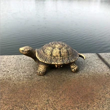 Винтажная Металлическая Статуя черепахи, украшение для домашнего стола