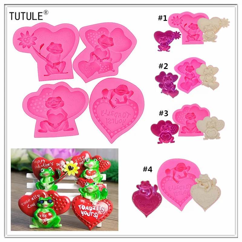 

Gadgets - Frog with Bouquet Silicone Rubber Flexible Food Safe Mold-fondant, candy Mold-Frog dessert flexible silicone mold