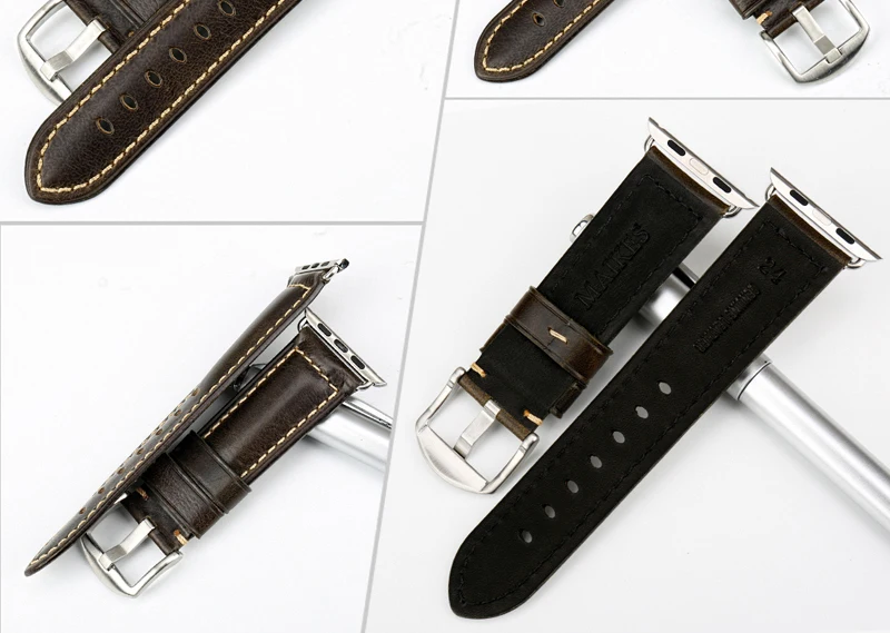 Ремешок для часов MAIKES из натуральной кожи для apple Watch iWatch 38 мм 42 мм 44 мм 40 мм ремешок для часов apple watch Series 4 3 2 1